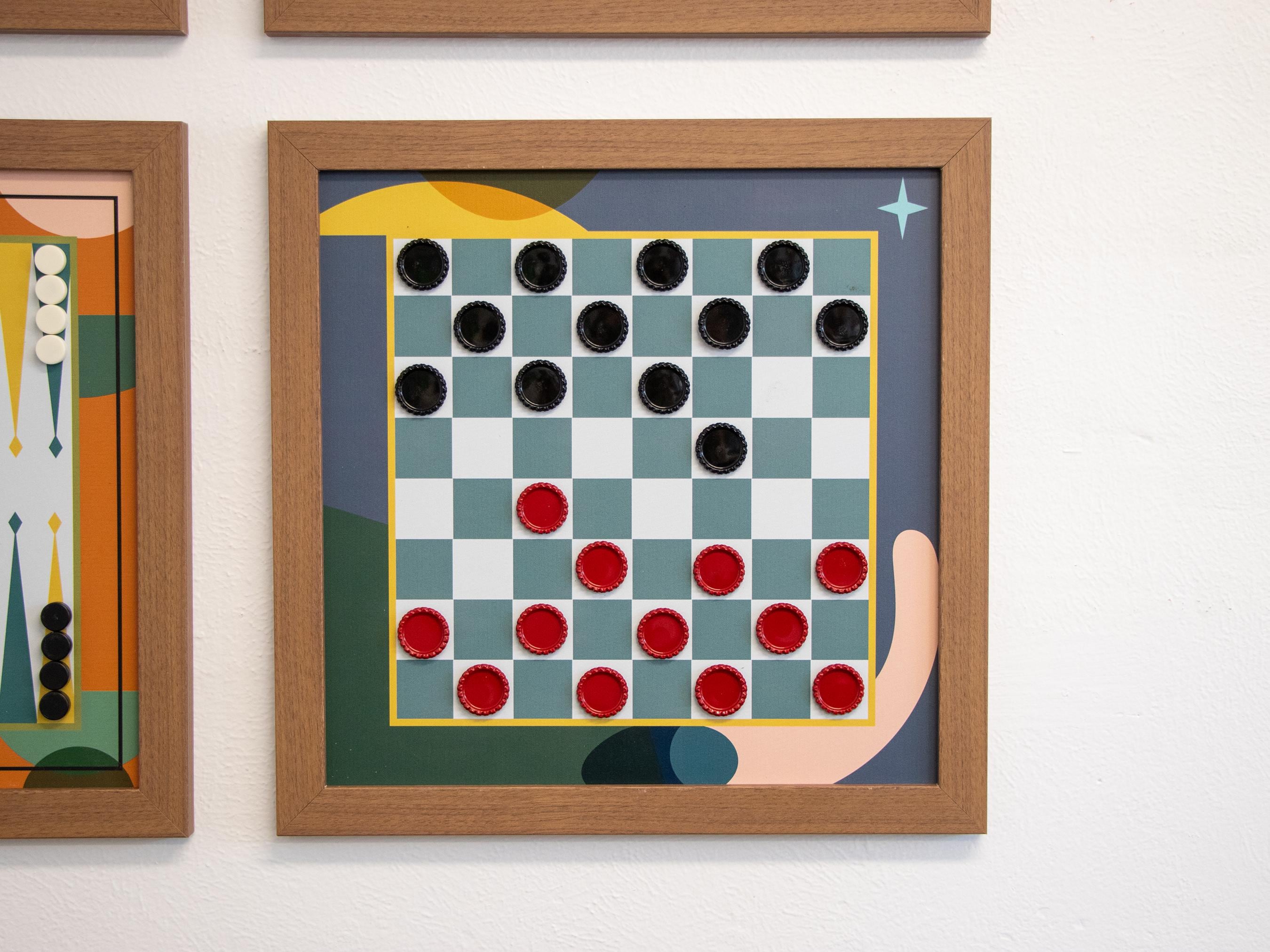Mid-Century Modern Magnetic Game Set | Chess Set | Board Game | Room Decor | Game Room decor | Wall Games | Basement Decor | MCM Wall Art